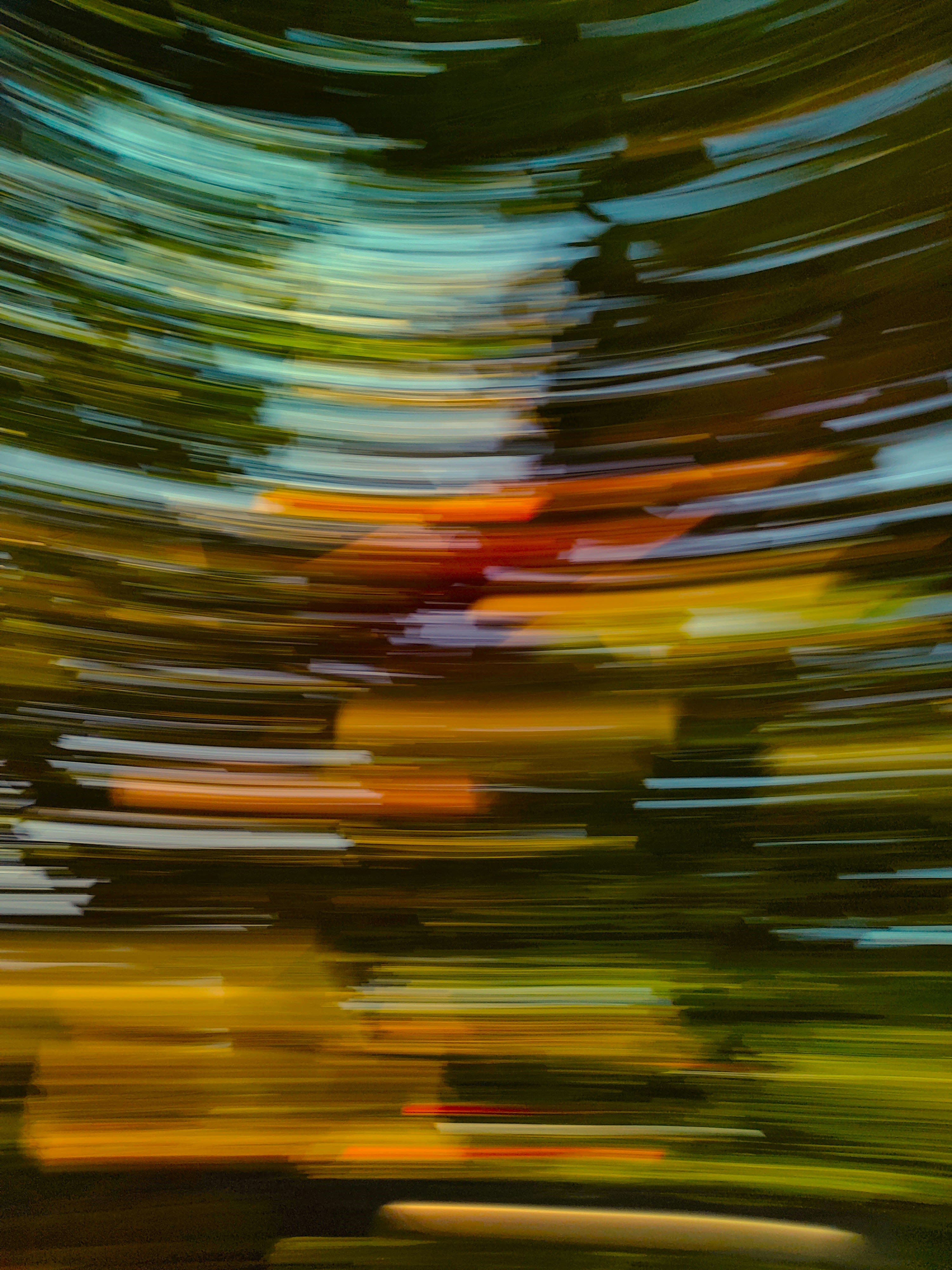 Abstract streaks of color suggest motion and light.